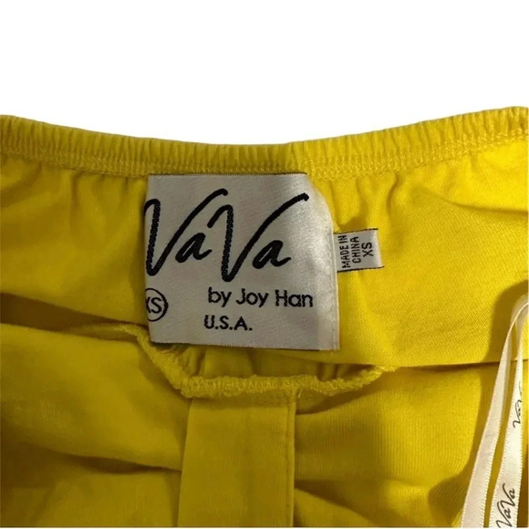 VaVa Flower Embroidered Yellow Dress Size XS. Worn as Halter or Strapless - Picture 5 of 7